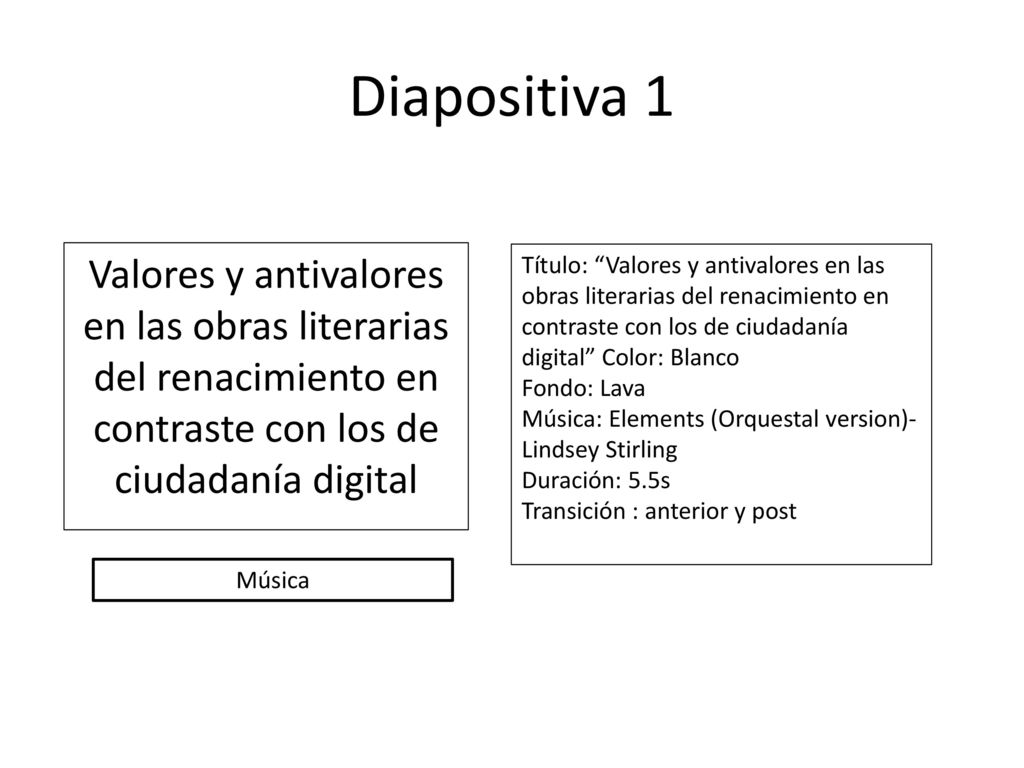Diapositiva 1 Valores y antivalores en las obras literarias del renacimiento en contraste con los de ciudadanía digital.