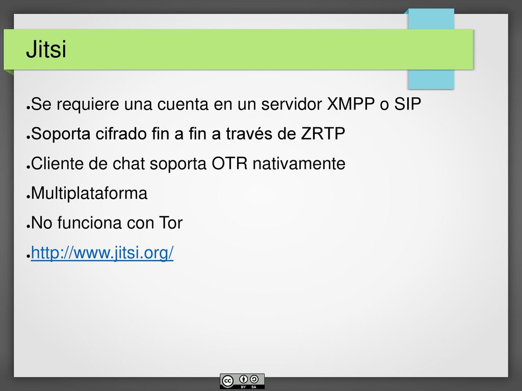 Jitsi Se requiere una cuenta en un servidor XMPP o SIP