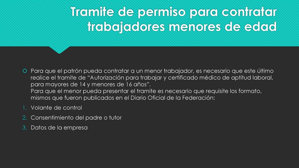 Tramite de permiso para contratar trabajadores menores de edad