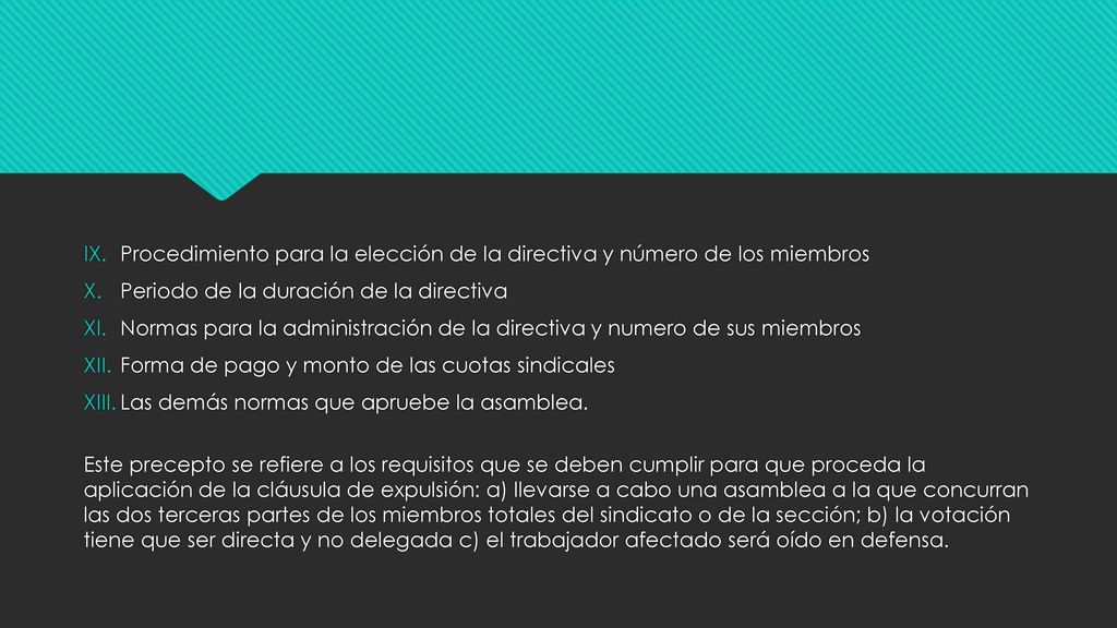Procedimiento para la elección de la directiva y número de los miembros