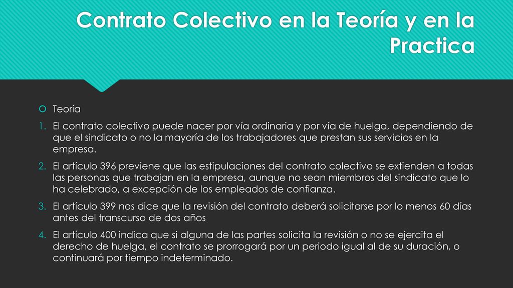 Contrato Colectivo en la Teoría y en la Practica