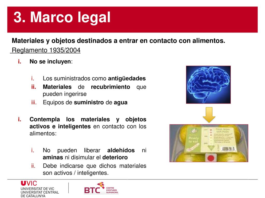 3. Marco legal No se incluyen: Los suministrados como antigüedades. Materiales de recubrimiento que pueden ingerirse.