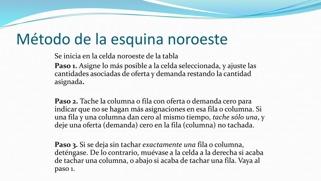 Métodos para obtener la primera solución. Del problema del transporte