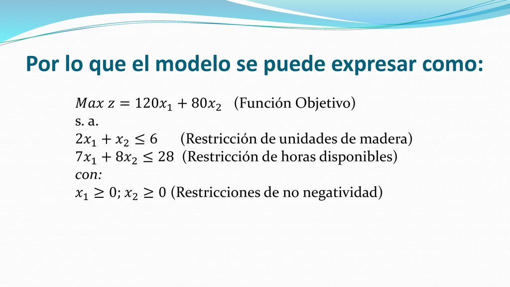 Por lo que el modelo se puede expresar como: