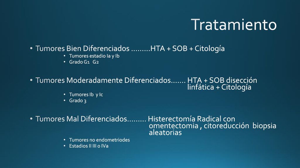 Tratamiento Tumores Bien Diferenciados ………HTA + SOB + Citología