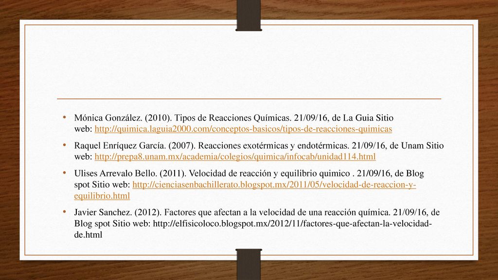 Mónica González. (2010). Tipos de Reacciones Químicas