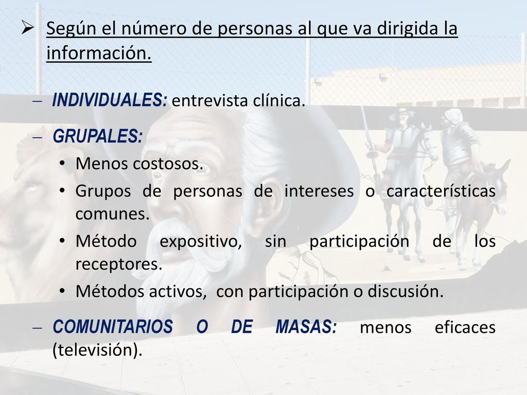 Según el número de personas al que va dirigida la información.