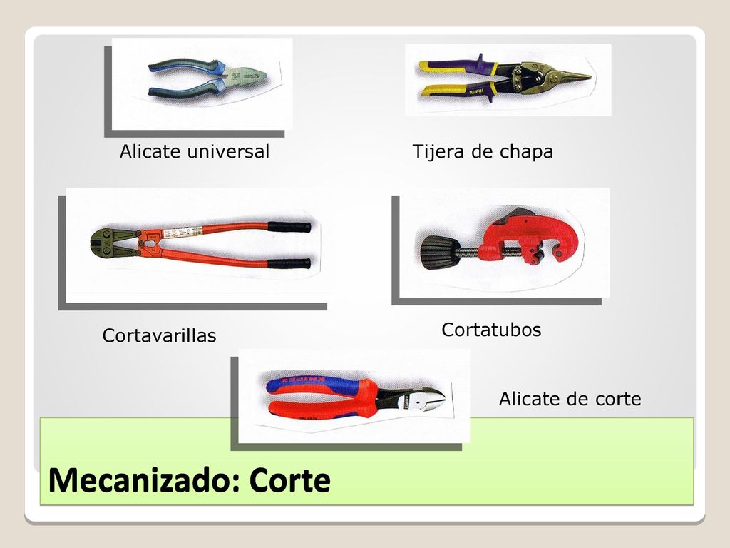 Mecanizado: Corte Alicate universal Tijera de chapa Cortatubos