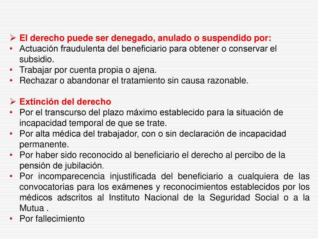 El derecho puede ser denegado, anulado o suspendido por: