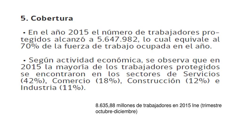 8.635,88 millones de trabajadores en 2015 Ine (trimestre octubre-diciembre)