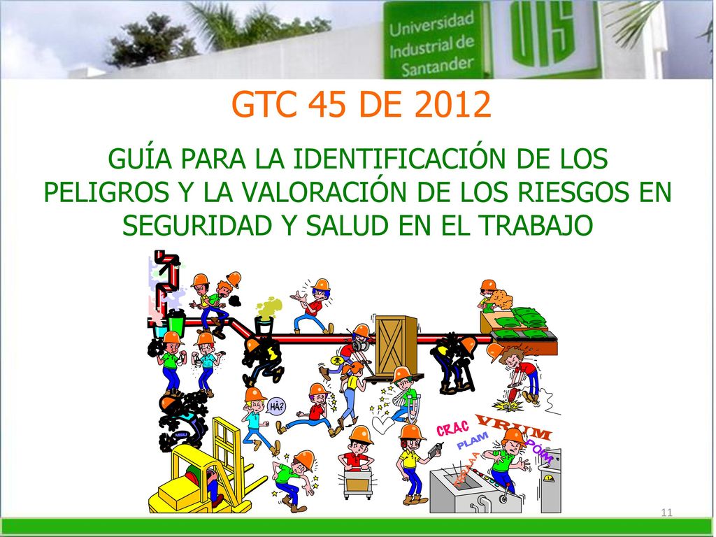 GTC 45 DE 2012 GUÍA PARA LA IDENTIFICACIÓN DE LOS PELIGROS Y LA VALORACIÓN DE LOS RIESGOS EN SEGURIDAD Y SALUD EN EL TRABAJO.