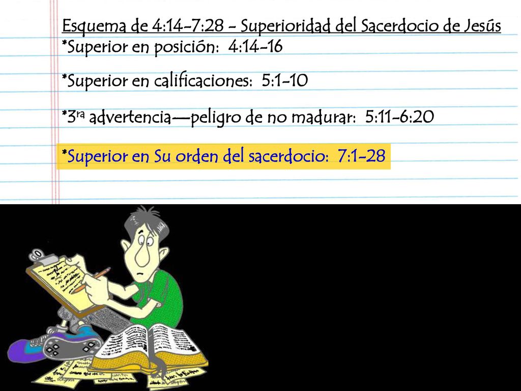 Esquema de 4:14-7:28 - Superioridad del Sacerdocio de Jesús