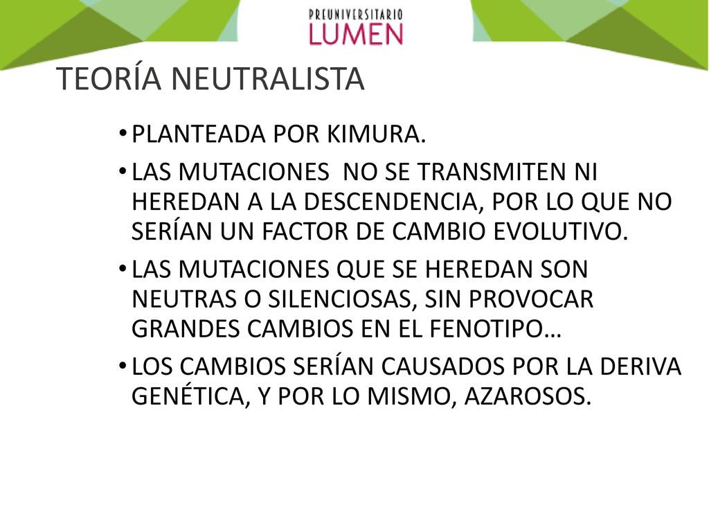TEORÍA NEUTRALISTA PLANTEADA POR KIMURA.