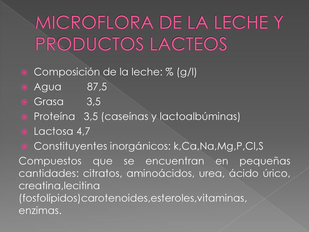 MICROFLORA DE LA LECHE Y PRODUCTOS LACTEOS