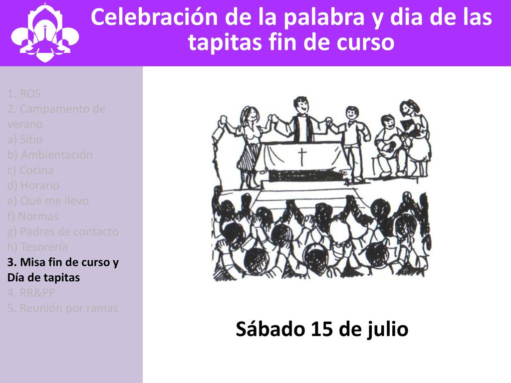 Celebración de la palabra y dia de las tapitas fin de curso