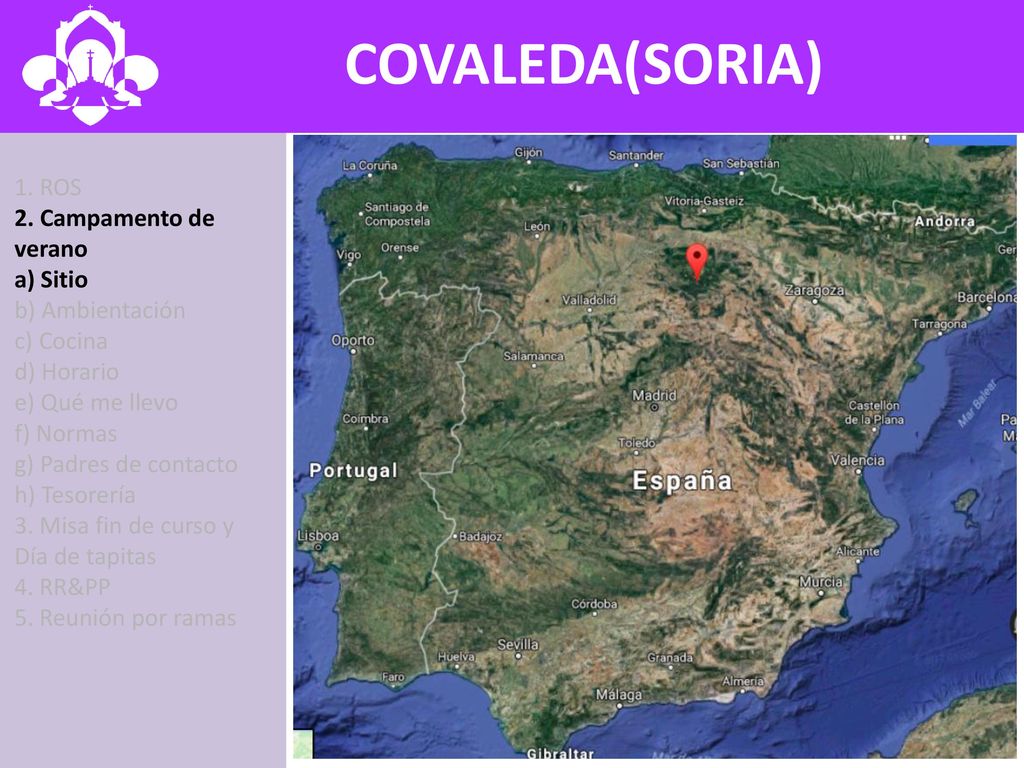 COVALEDA(SORIA) SITIO 1. ROS 2. Campamento de verano a) Sitio