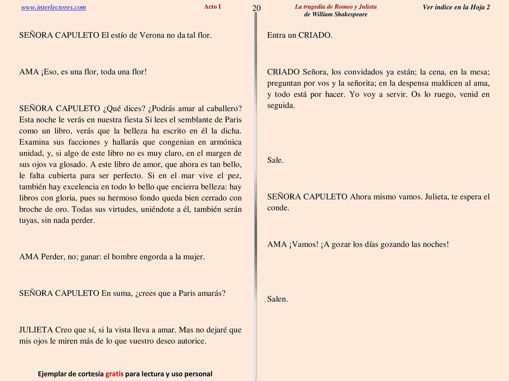 20 Ejemplar de cortesía gratis para lectura y uso personal
