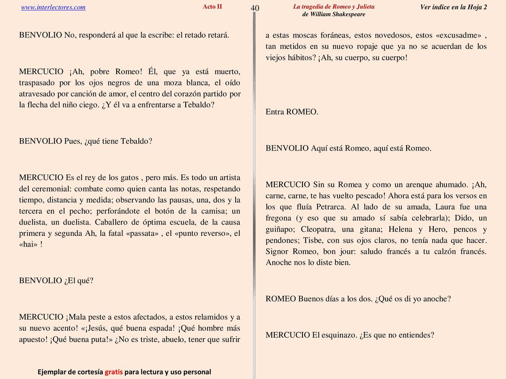 40 Ejemplar de cortesía gratis para lectura y uso personal
