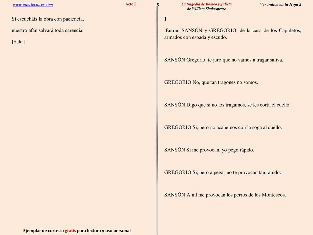 5 Ejemplar de cortesía gratis para lectura y uso personal