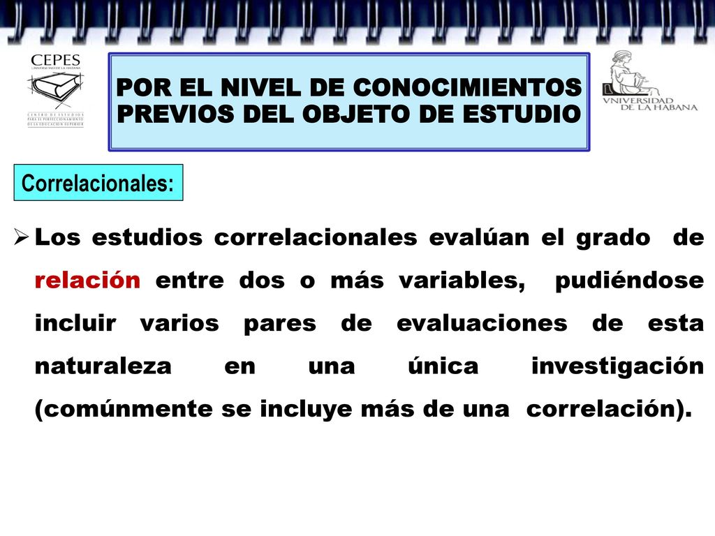 POR EL NIVEL DE CONOCIMIENTOS PREVIOS DEL OBJETO DE ESTUDIO