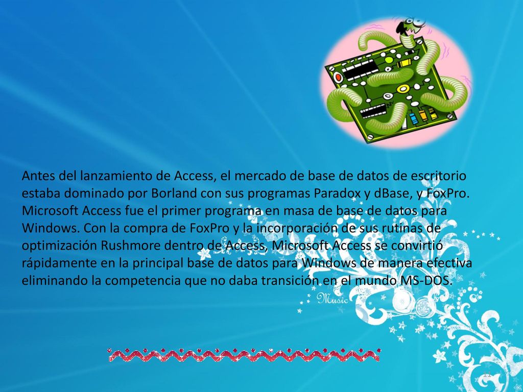 Antes del lanzamiento de Access, el mercado de base de datos de escritorio estaba dominado por Borland con sus programas Paradox y dBase, y FoxPro.