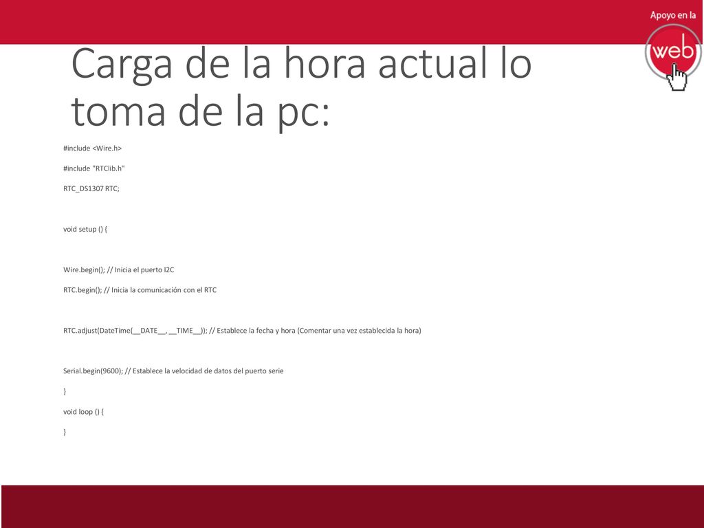 Carga de la hora actual lo toma de la pc: