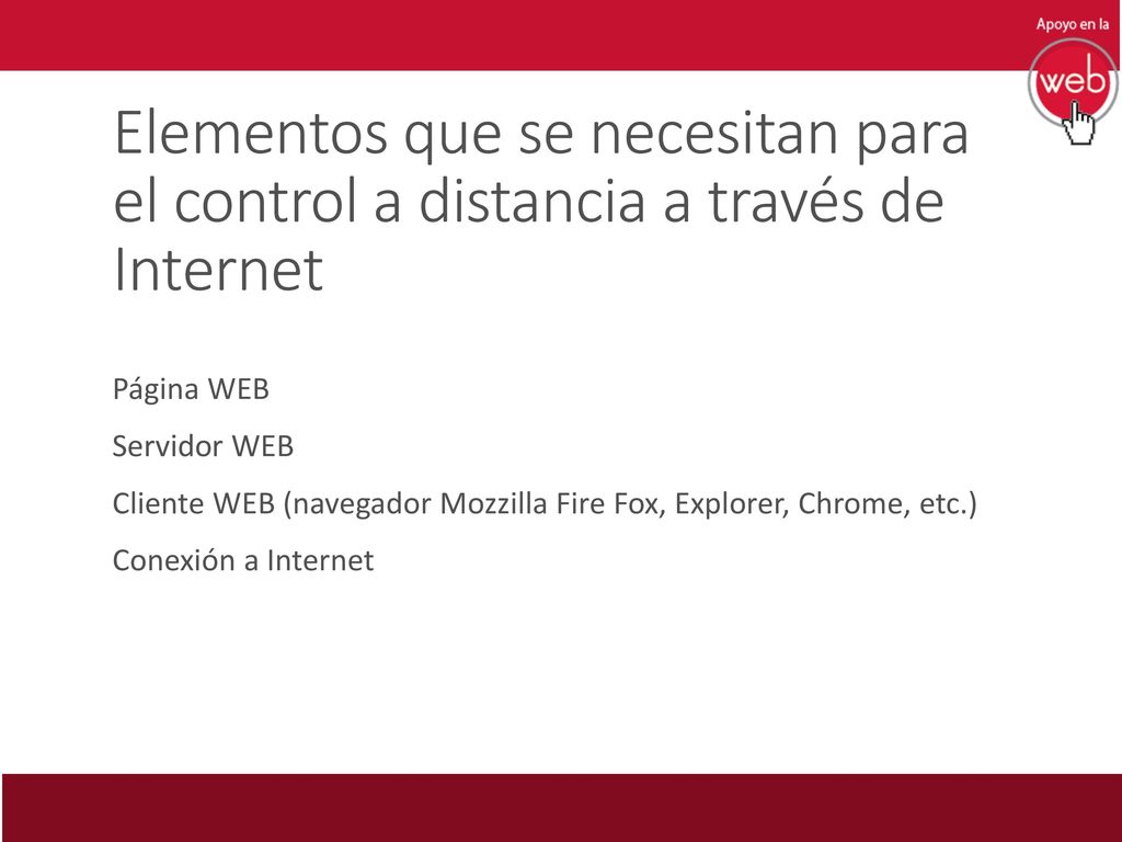 Elementos que se necesitan para el control a distancia a través de Internet