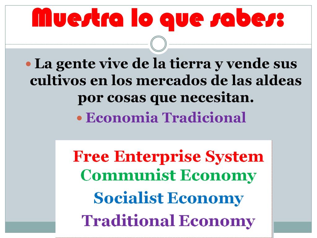 Muestra lo que sabes: La gente vive de la tierra y vende sus cultivos en los mercados de las aldeas por cosas que necesitan.