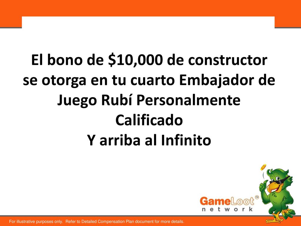 El bono de $10,000 de constructor se otorga en tu cuarto Embajador de Juego Rubí Personalmente Calificado