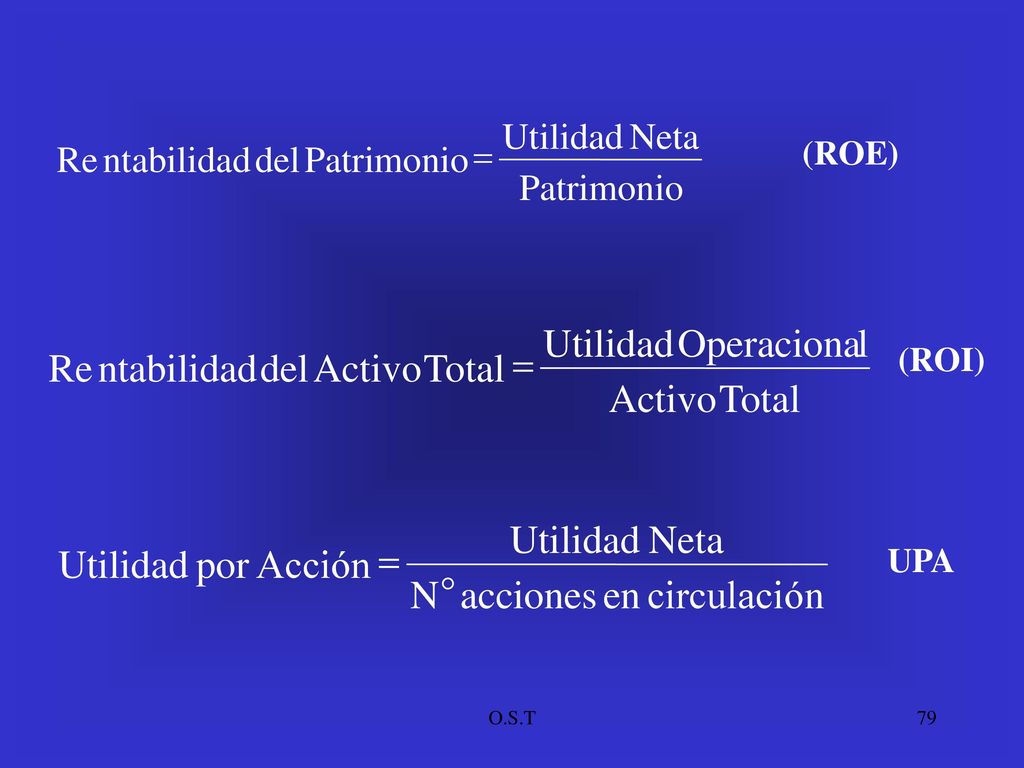 Total Activo l Operaciona Utilidad del ntabilidad Re = n circulació en