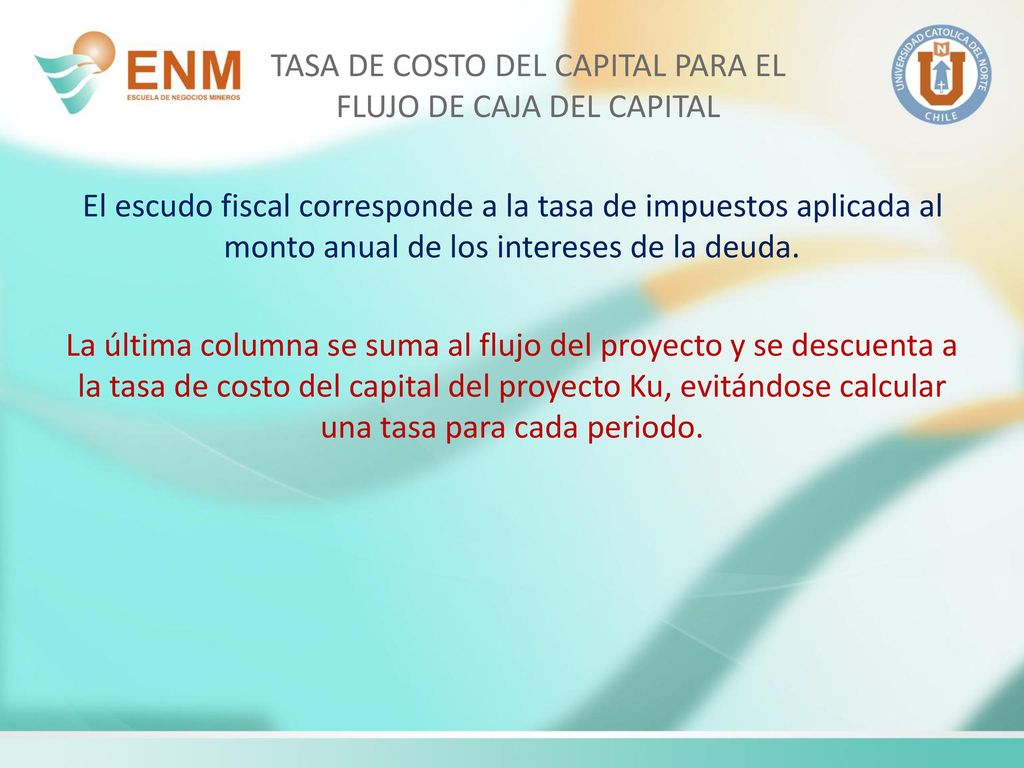 TASA DE COSTO DEL CAPITAL PARA EL FLUJO DE CAJA DEL CAPITAL