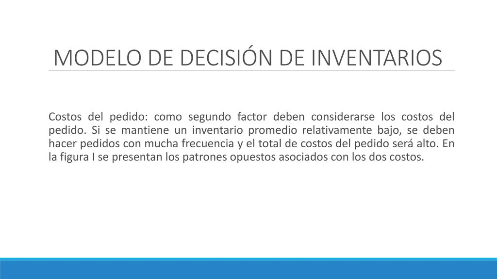 MODELO DE DECISIÓN DE INVENTARIOS