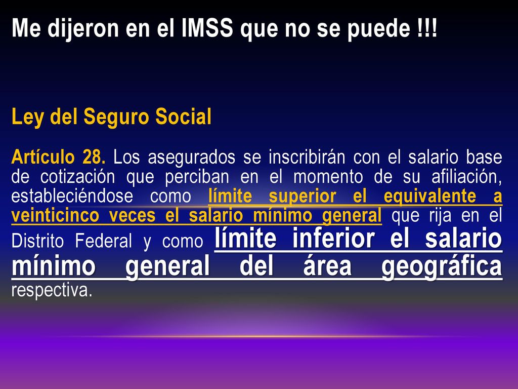 Me dijeron en el IMSS que no se puede !!!