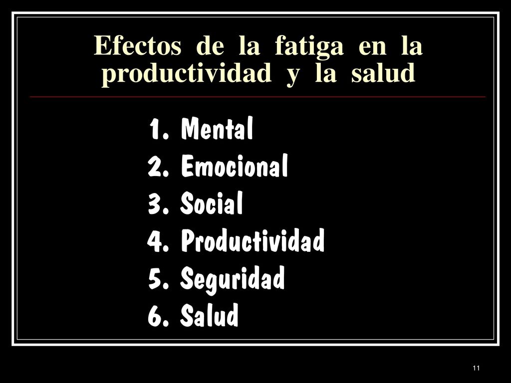 Efectos de la fatiga en la productividad y la salud