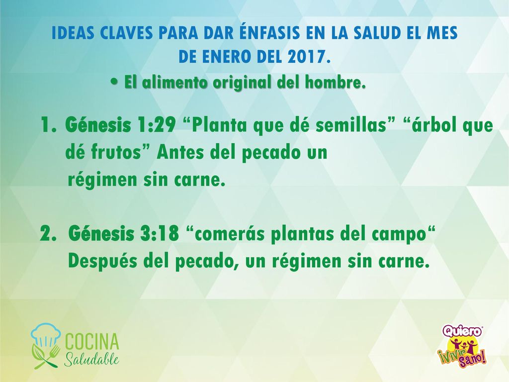IDEAS CLAVES PARA DAR ÉNFASIS EN LA SALUD EL MES DE ENERO DEL 2017.