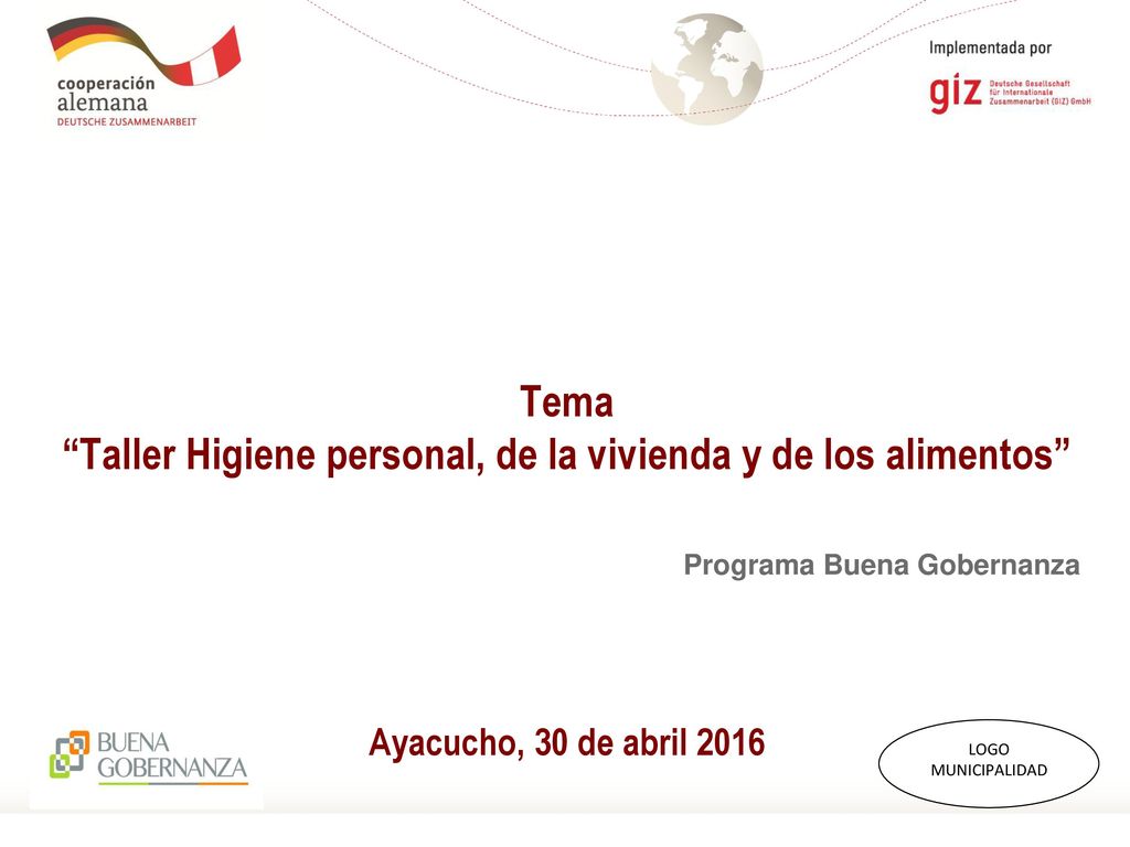 Taller Higiene personal, de la vivienda y de los alimentos