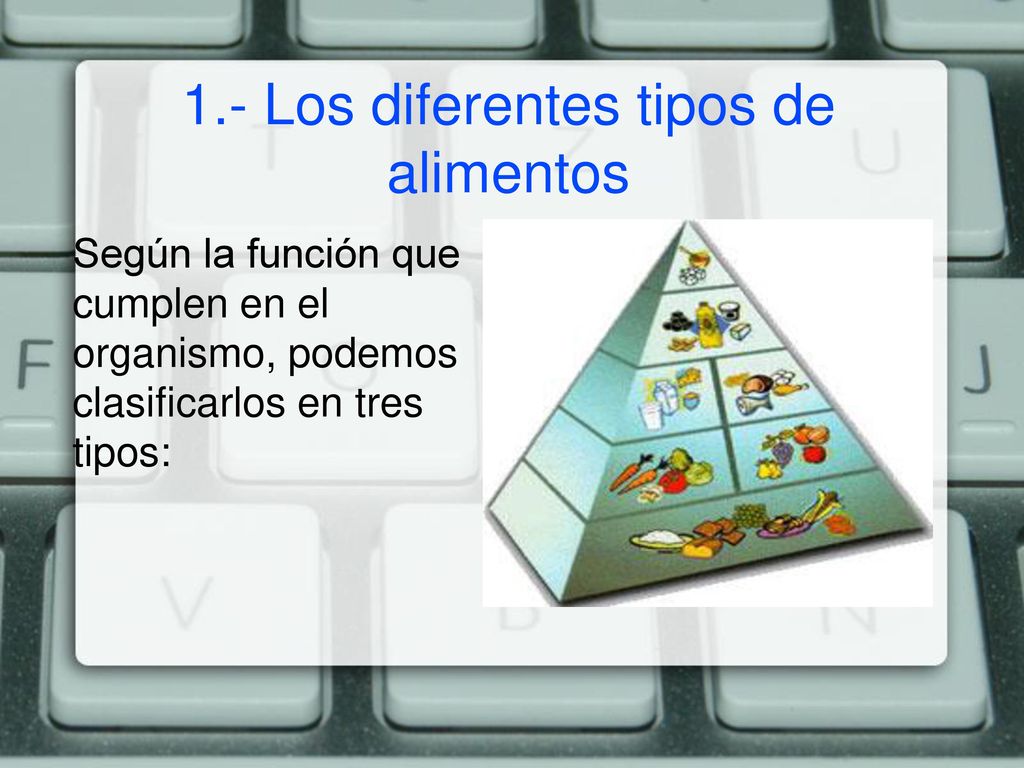 ÍNDICE 1.- Los diferentes tipos de los alimentos.