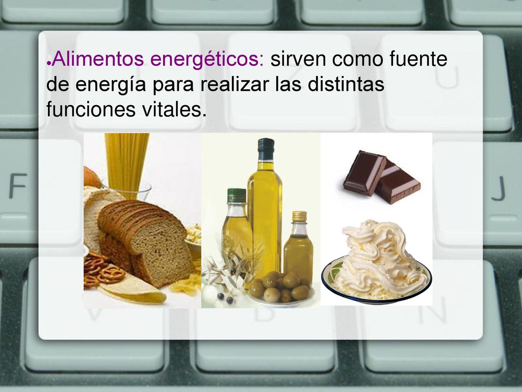 1.- Los diferentes tipos de alimentos