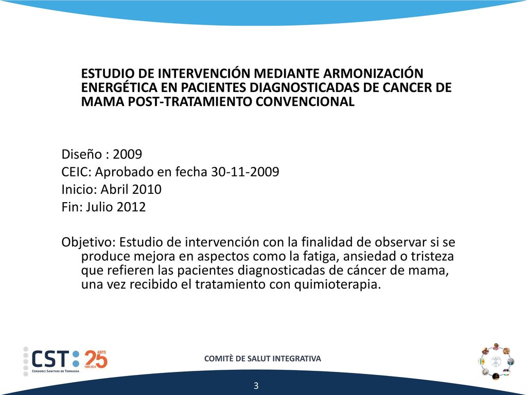 ESTUDIO DE INTERVENCIÓN MEDIANTE ARMONIZACIÓN ENERGÉTICA EN PACIENTES DIAGNOSTICADAS DE CANCER DE MAMA POST-TRATAMIENTO CONVENCIONAL