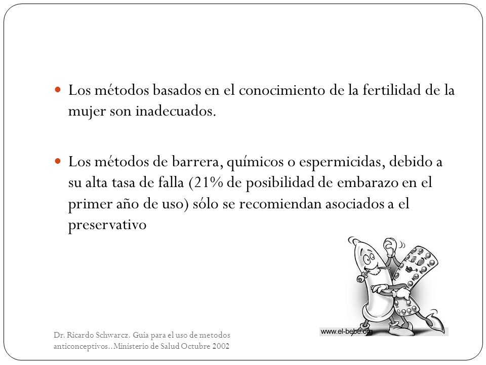 Los métodos basados en el conocimiento de la fertilidad de la mujer son inadecuados.
