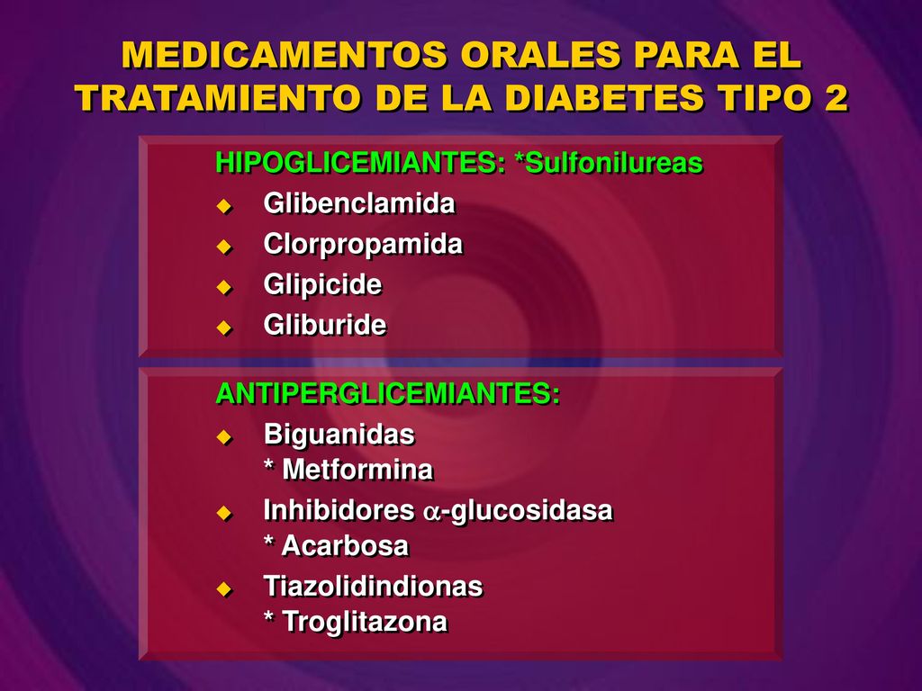 MEDICAMENTOS ORALES PARA EL TRATAMIENTO DE LA DIABETES TIPO 2