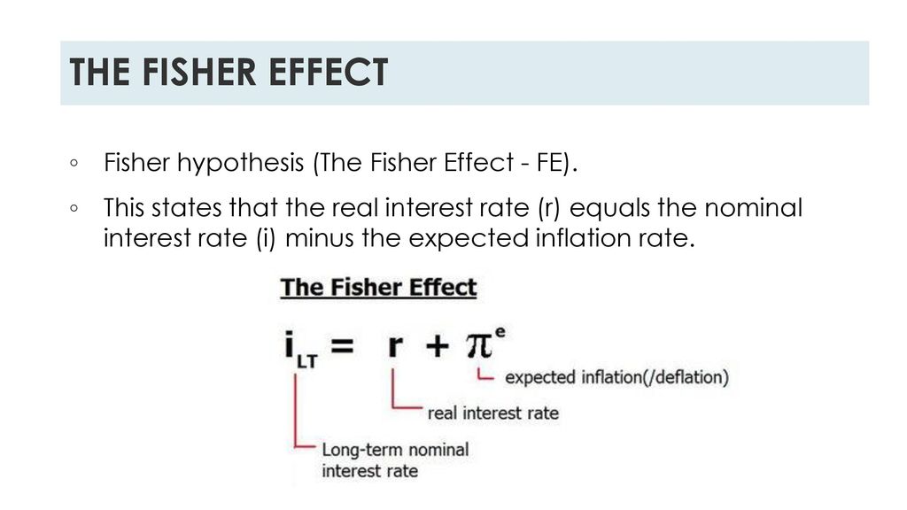 THE FISHER EFFECT Fisher hypothesis (The Fisher Effect - FE).