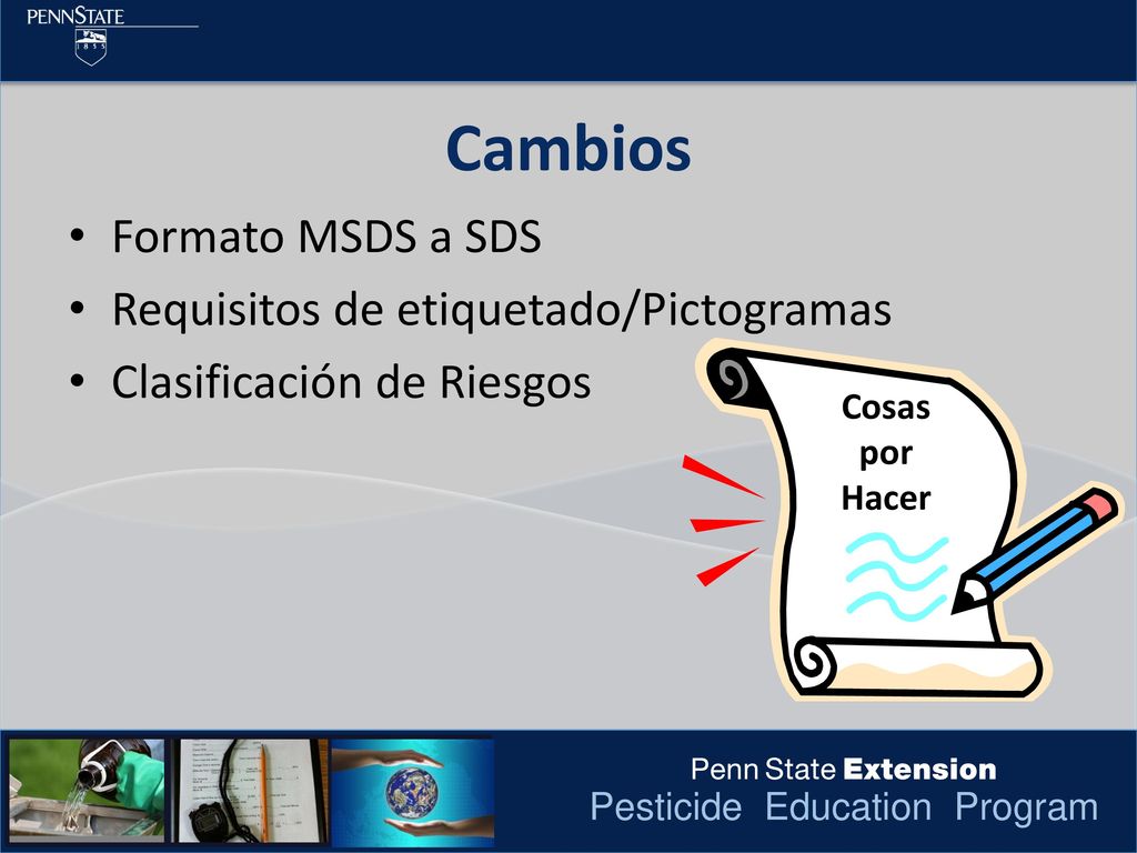 Cambios Formato MSDS a SDS Requisitos de etiquetado/Pictogramas