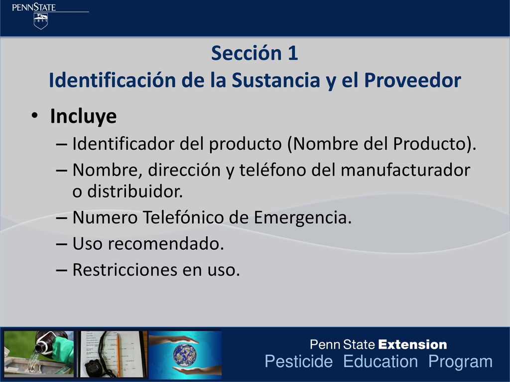 Sección 1 Identificación de la Sustancia y el Proveedor