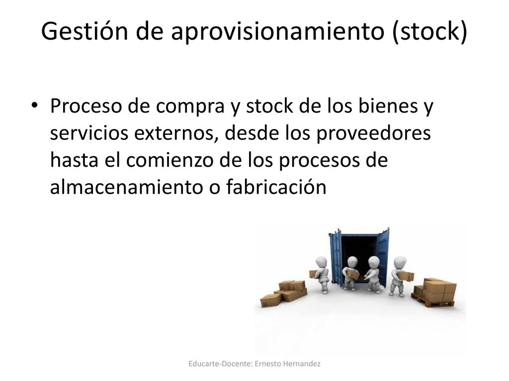 Gestión de aprovisionamiento (stock)
