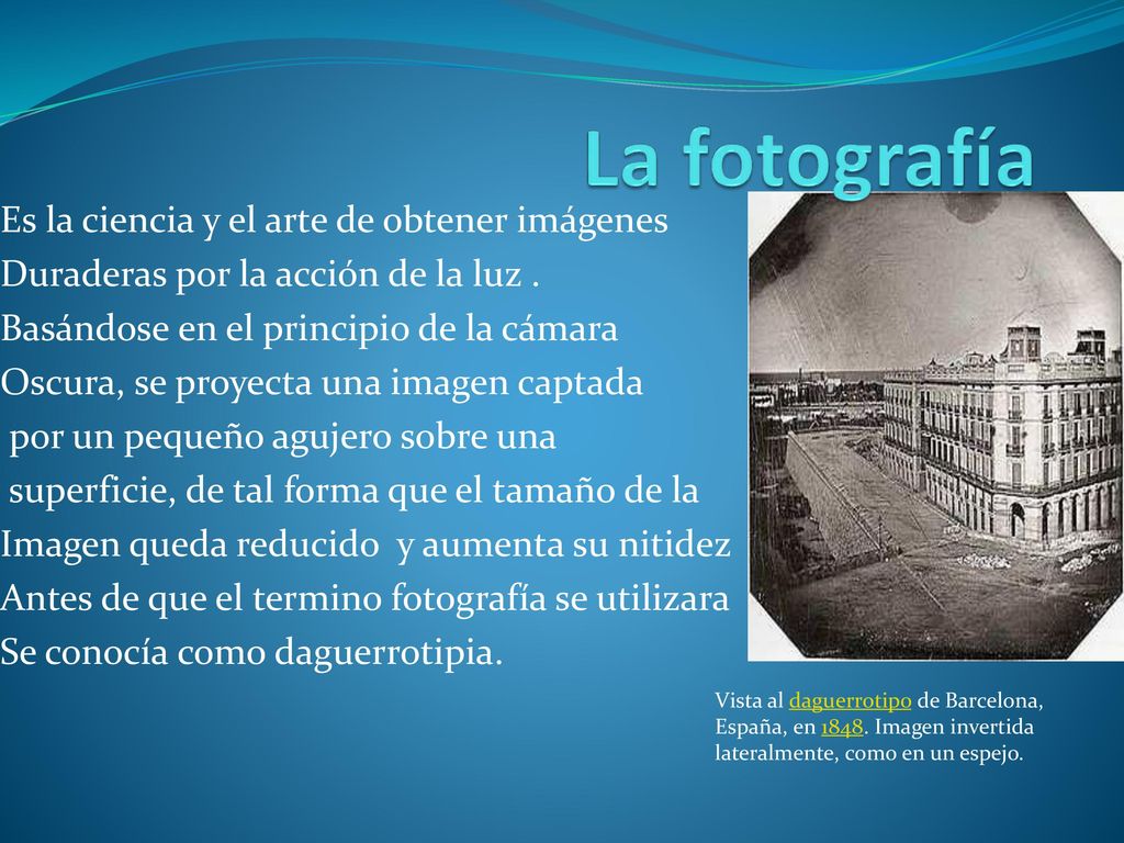 La fotografía Es la ciencia y el arte de obtener imágenes