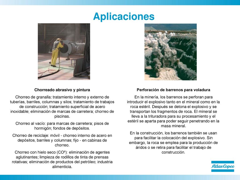 Chorreado abrasivo y pintura Perforación de barrenos para voladura