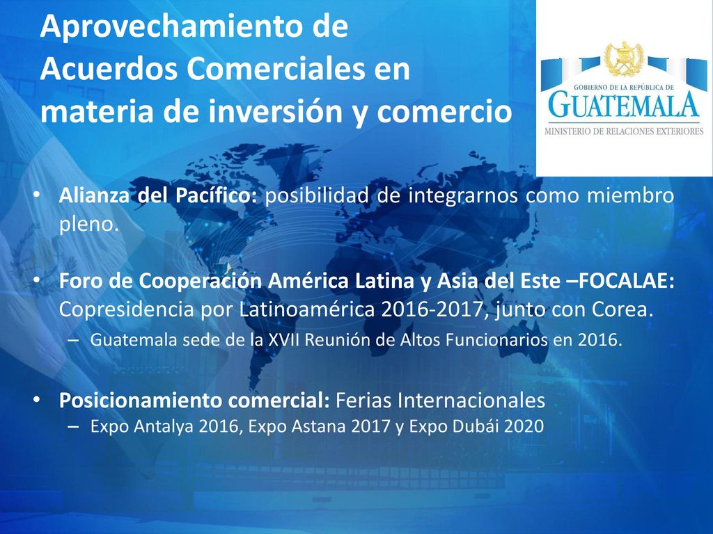 Aprovechamiento de Acuerdos Comerciales en materia de inversión y comercio