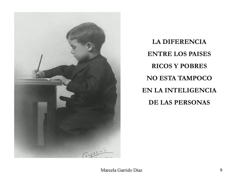 LA DIFERENCIA ENTRE LOS PAISES RICOS Y POBRES NO ESTA TAMPOCO