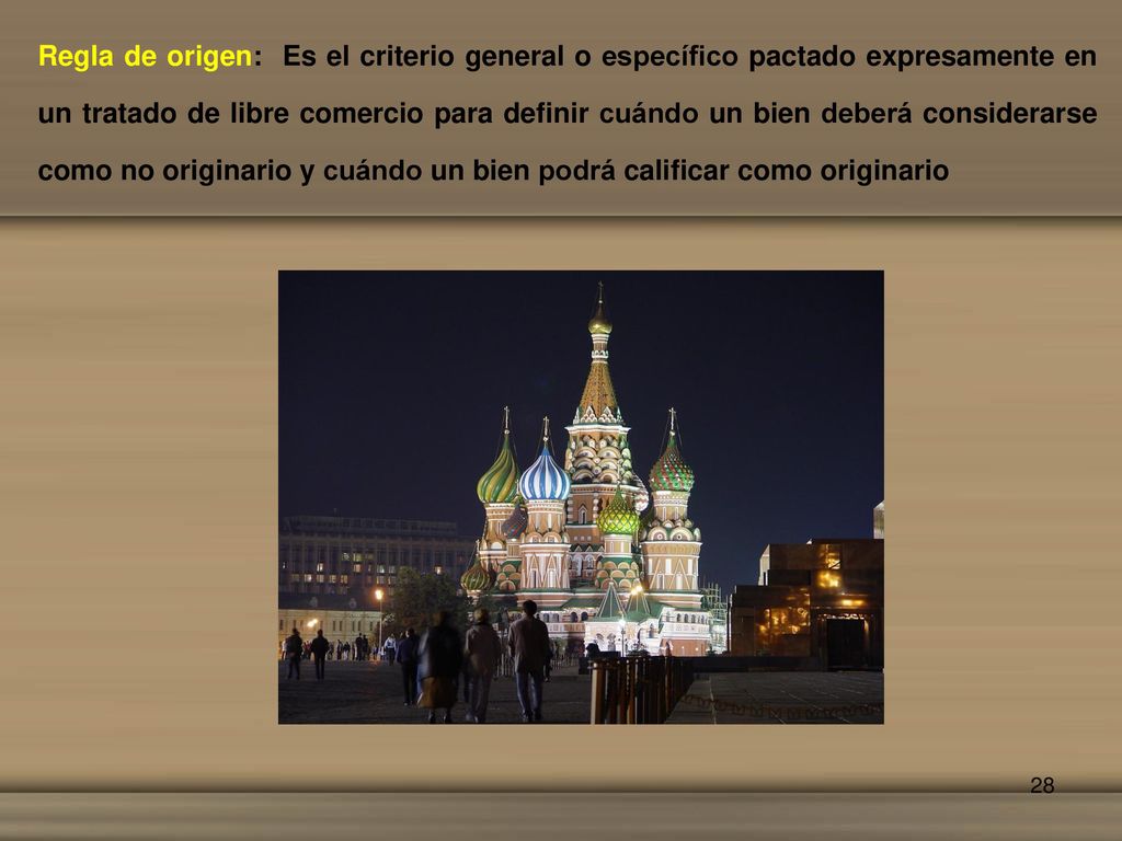 Regla de origen: Es el criterio general o específico pactado expresamente en un tratado de libre comercio para definir cuándo un bien deberá considerarse como no originario y cuándo un bien podrá calificar como originario